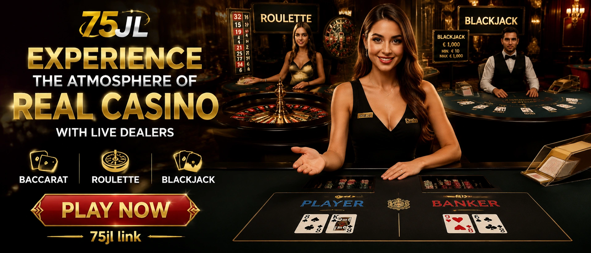 Live casino lobby banner for Filipino players