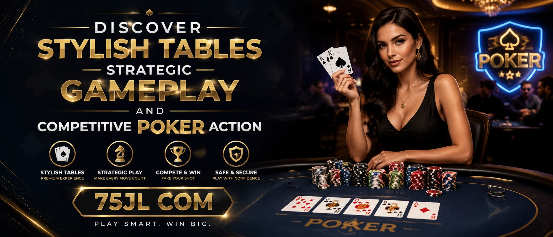 Poker table selection screen with compact layout