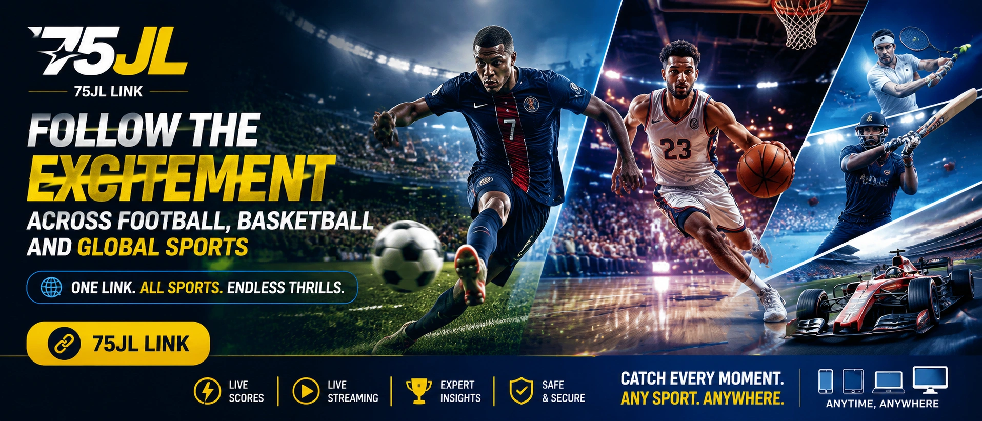 Sports category showcase with mobile-friendly cards